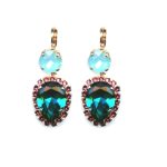 Mariana Earrings Sophisticated Pear Shaped Blues & Pinks Austrian Crystals My Treasures Coll.