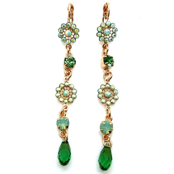 Earrings By Mariana Woman Multi Tier Mint Green Swarovski Crystals