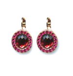 Mariana Earrings Fab Faceted Burgundy & Fuchsia Austrian Crystals Firefly Nature Coll. - Image 2