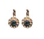 Mariana Earrings Dainty Floral in Montana Blue & Lt Peach Austrian Crystals Ocean Nature Coll. - Image 2