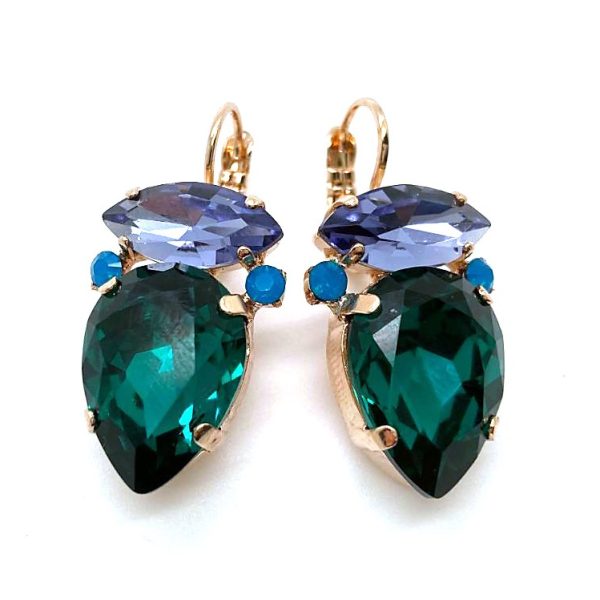 Mariana Earrings Fashionable Blues & Tanzanite Austrian Crystals My Treasures Coll.