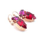 Earrings By Mariana  Firefly Nature Coll. Glamorous Pinks & Siam Austrian Crystals - Image 3