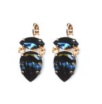 Mariana Earrings Elegant Montana Blue & Lt Peach Austrian Crystals Ocean Nature Coll. - Image 3