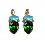 Mariana Earrings Sophisticated Mint Green, Tourmaline & Peridot Austrian Crystals Fern Nature Coll.