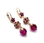 Earrings By Mariana Woman Sassy Floral in Pinks, Siam and Amethyst Swarovski Crystals - Image 2