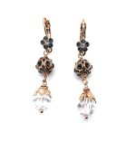 Earrings By Mariana Woman Triple Tier Dangling Montana and Silk Swarovski Crystals - Image 2