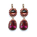 Mariana Earrings Sophisticated Fuchsia, Padparadscha & Siam Austrian Crystals Firefly Nature Coll.