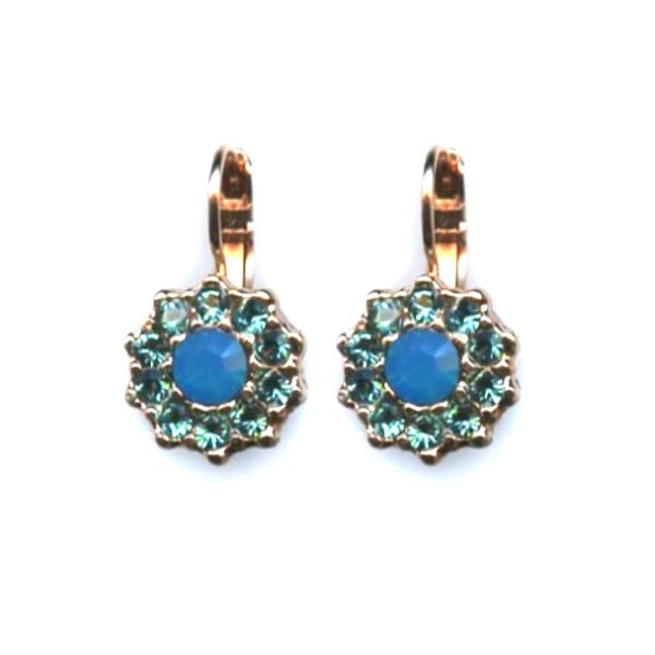 Mariana Earrings Shimmering Floral Blues Austrian Crystals Peacock Nature Coll.