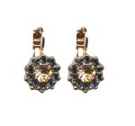 Mariana Earrings Dainty Floral Montana Blue & Lt Peach Austrian Crystals Ocean Nature Coll. - Image 3