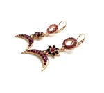 Mariana Earrings Shapely Floral Crescent in Pinks & Reds Austrian Crystals Firefly Nature Coll. - Image 3