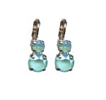 Mariana Earrings Adorable Mint Green Austrian Crystals Fern Nature Coll. - Image 3
