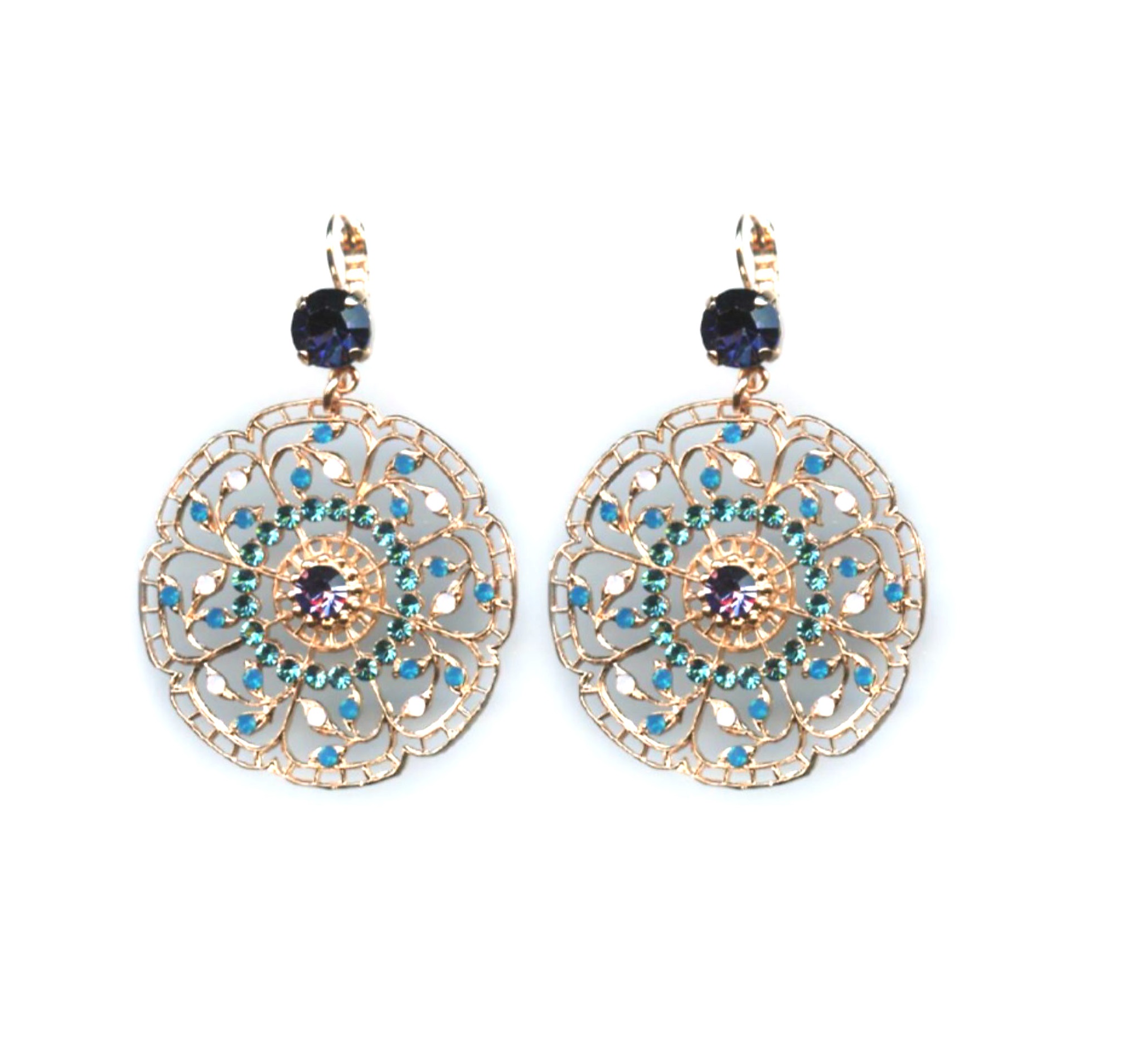 E-1210-2139-RG6 (3) Mariana Earrings Adorable Boho in Purples, Blues & Opals Austrian Crystals My Treasures Coll. - Image 1