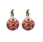 Mariana Earrings Lovely Floral in Siam, Fuchsia & Padparadscha Austrian Crystals Firefly Nature Coll. - Image 2