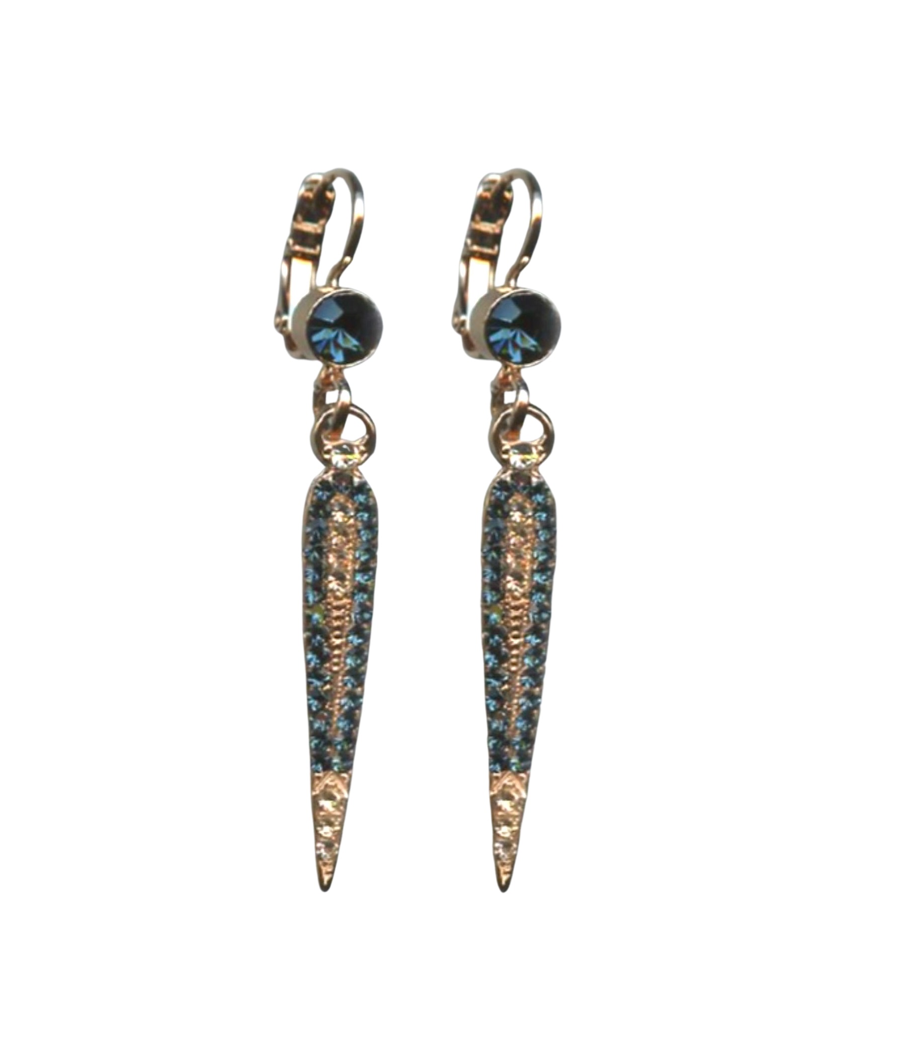 E-1304-2142-RG6 (1) Mariana Earrings Fashion Faithful Montana Blue & Silk Austrian Crystals Ocean Nature Coll. - Image 1