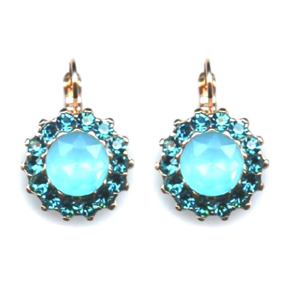 Earrings By Mariana Woman Exquisite Floral Aqua and Turquoise Swarovski Crystals