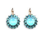 Earrings By Mariana Woman Exquisite Floral Aqua and Turquoise Swarovski Crystals - Image 3