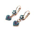 Earrings By Mariana Woman Dangling Heart Opal and Amethyst Swarovski Crystals