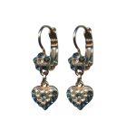 Mariana Earrings Floral Heart Dangling Montana Blue & Silk Austrian Crystals Ocean Nature Coll.