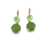 Earrings By Mariana Fern Nature Coll. Gorgeous Dangling Chrysolite Opal & Pacific Opal Austrian Crystals