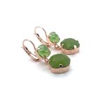 Earrings By Mariana Fern Nature Coll. Gorgeous Dangling Chrysolite Opal & Pacific Opal Austrian Crystals - Image 3