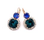 Earrings By Mariana Woman Sophisticated Blues and Silk Swarovski Crystals