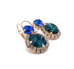 Earrings By Mariana Woman Sophisticated Blues and Silk Swarovski Crystals - Image 3