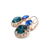 Earrings By Mariana Woman Sophisticated Blues and Silk Swarovski Crystals - Image 2