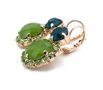 Earrings By Mariana Woman Glamorous Royal Green and Opal Swarovski Crystals - Image 3