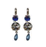 Mariana Earrings Precious Blues & Silk Austrian Crystals Ocean Nature Coll.