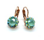Mariana Earrings Adorable Floral in Mint Green & Peridot Austrian Crystals Fern Nature Coll. - Image 3