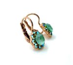 Mariana Earrings Adorable Floral in Mint Green & Peridot Austrian Crystals Fern Nature Coll. - Image 2