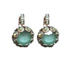 Mariana Earrings Shimmering Peridot AB & Pacific Opal Austrian Crystals Fern Nature Coll.