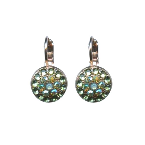 Mariana Earrings Glitzy Peridot AB, Erinite & Pacific Opal Austrian Crystals Fern Nature Coll.
