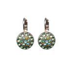 Mariana Earrings Glitzy Peridot AB, Erinite & Pacific Opal Austrian Crystals Fern Nature Coll. - Image 2