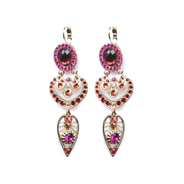 Mariana Earrings Finely Detailed Reds & Pinks Austrian Crystals Firefly Nature Coll.