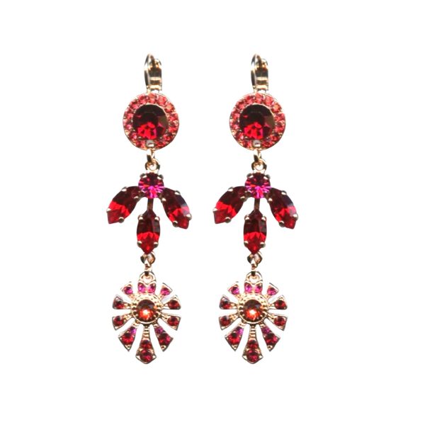 Mariana Earrings Sassy Dangling in Reds & Pinks Austrian Crystals Firefly Nature Coll.