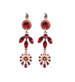 Mariana Earrings Sassy Dangling in Reds & Pinks Austrian Crystals Firefly Nature Coll. - Image 2