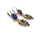 Mariana Earrings Elegant Blues, Amethyst & Rose Austrian Crystals My Treasures Coll. - Image 2
