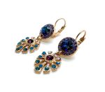 Mariana Earrings Elegant Blues, Amethyst & Rose Austrian Crystals My Treasures Coll. - Image 3
