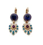 Mariana Earrings Elegant Blues, Amethyst & Rose Austrian Crystals My Treasures Coll.