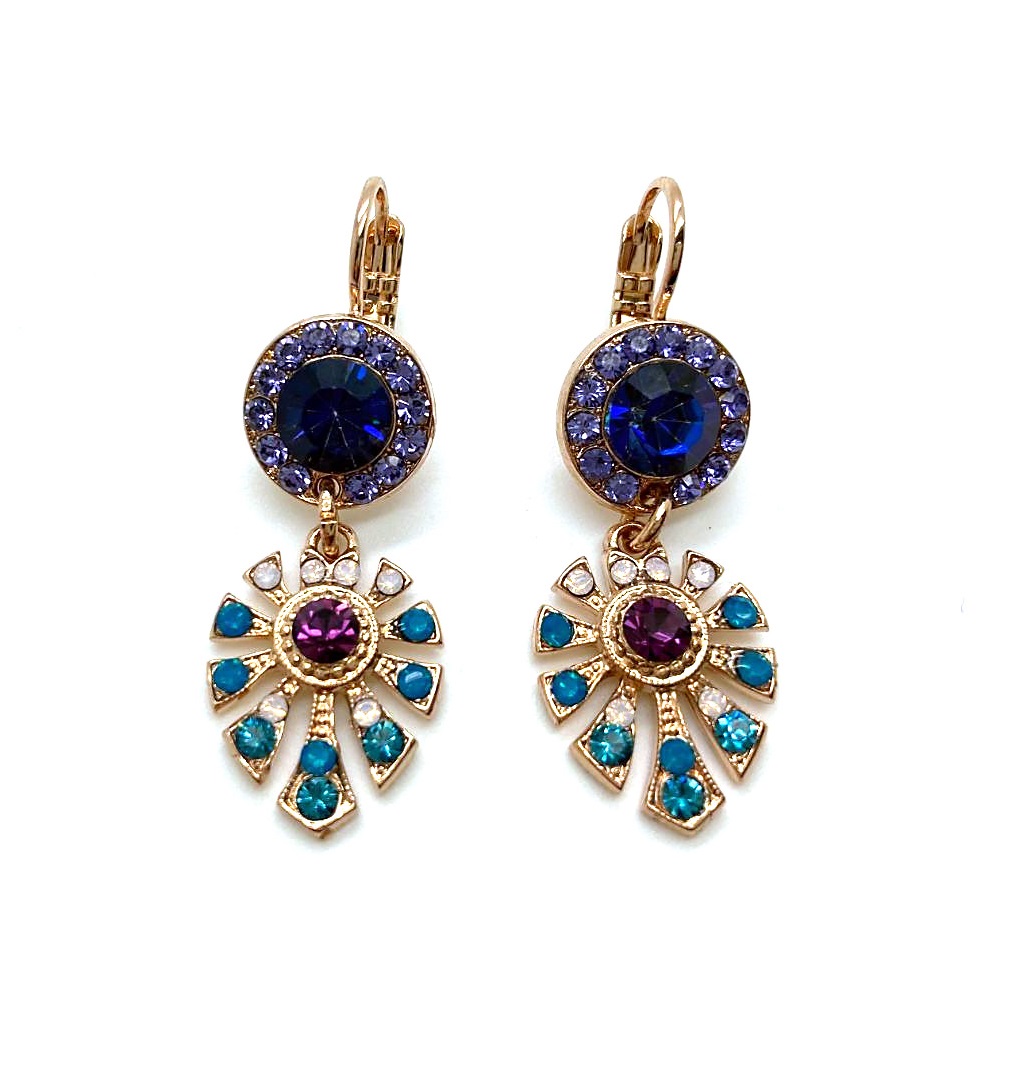E-1514-3-2139-RG6 (3) Mariana Earrings Elegant Blues, Amethyst & Rose Austrian Crystals My Treasures Coll. - Image 1