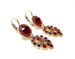 Mariana Earrings Boho Chic in Reds & Pinks Austrian Crystals Firefly Nature Coll. - Image 2