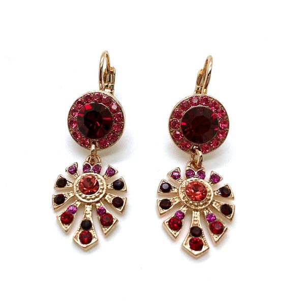 Mariana Earrings Boho Chic in Reds & Pinks Austrian Crystals Firefly Nature Coll.