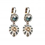 Mariana Earrings Timeless Treasure Montana Blue, Lt Peach & Silk Austrian Crystals Ocean Nature Coll.