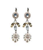 Mariana Earrings Glamorous Pearl, Blue Shade, Golden Shadow & Whites Austrian Crystals Seashell Nature Coll. - Image 2