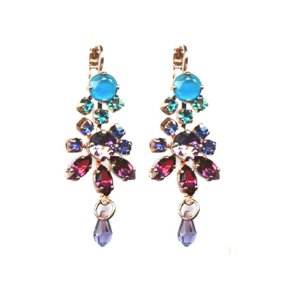 Mariana Earrings Lovely Chandelier Multicolor Austrian Crystals My Treasures Coll.