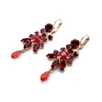 Earrings By Mariana Woman Daring Chandelier in Siam and Fuchsia Swarovski Crystals - Image 4