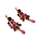 Earrings By Mariana Woman Daring Chandelier in Siam and Fuchsia Swarovski Crystals - Image 2