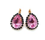 Earrings By Mariana My Treasures Coll. Pair Shape Rose & Montana Blue Swarovski Crystals