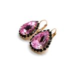 Earrings By Mariana My Treasures Coll. Pair Shape Rose & Montana Blue Swarovski Crystals - Image 2